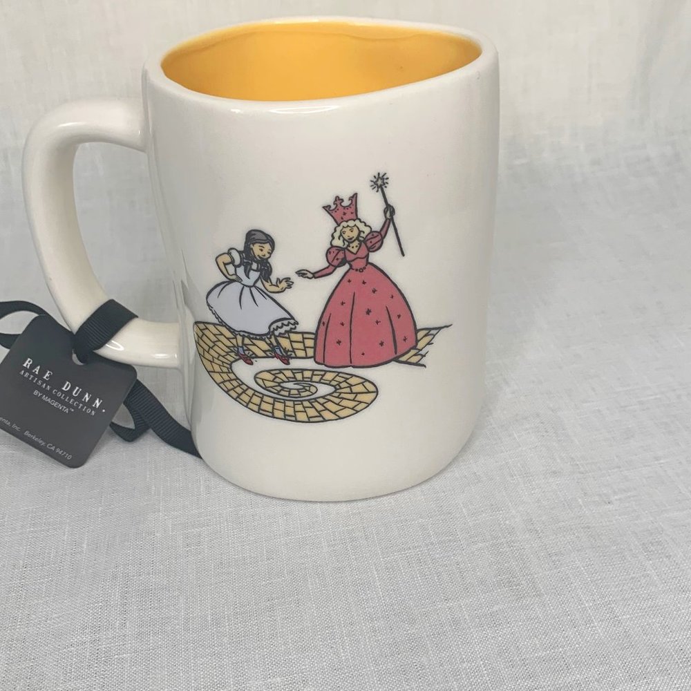 Rae Dunn Follow the Yellow Brick Road Mug w/ Glinda and Dorothy NWOT